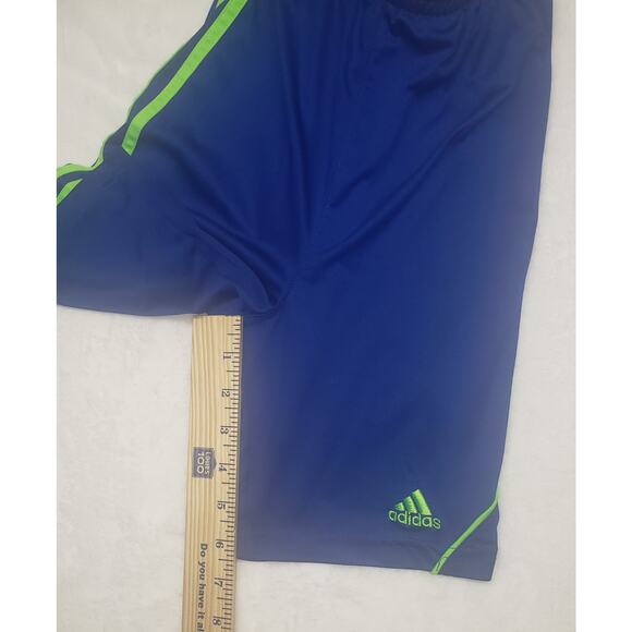 Adidas Boys Size 7 Active Shorts – Blue & Neon Green | Stretchy, Sporty - Picture 7 of 9